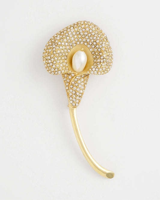 Chico's Encrusted Calla Lily Brooch