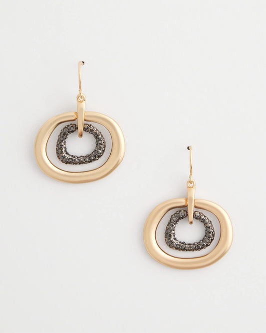 Chico's Pave Mixed Metal Earrings
