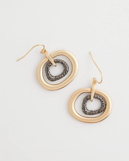 Chico's Pave Mixed Metal Earrings