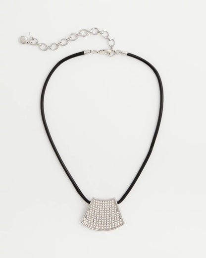 Chico's Silver Glitz Pendant Necklace