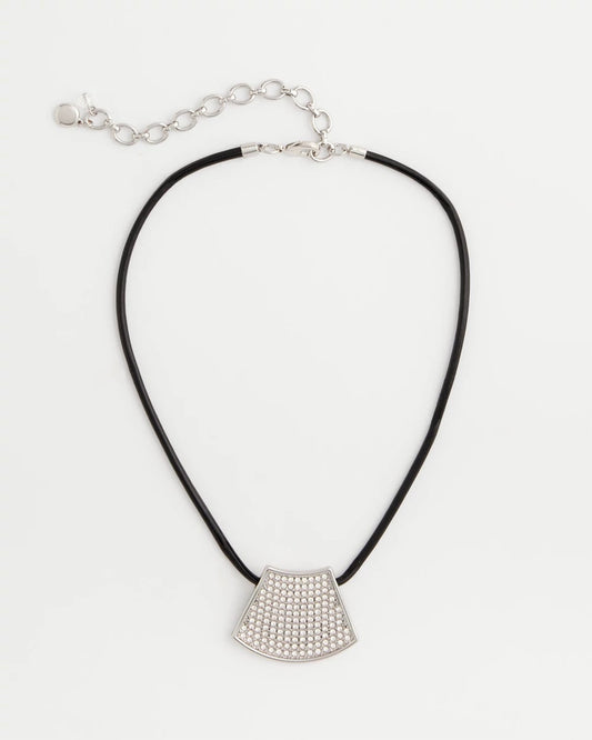 Chico's Silver Glitz Pendant Necklace