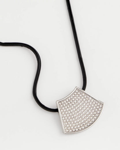 Chico's Silver Glitz Pendant Necklace