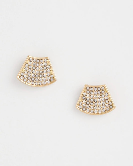 Chico's Gold Glitz Fan Earrings