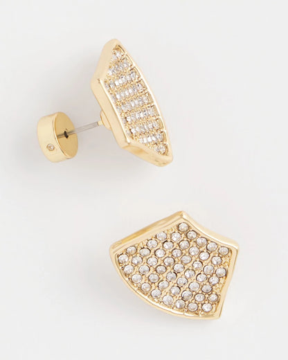 Chico's Gold Glitz Fan Earrings