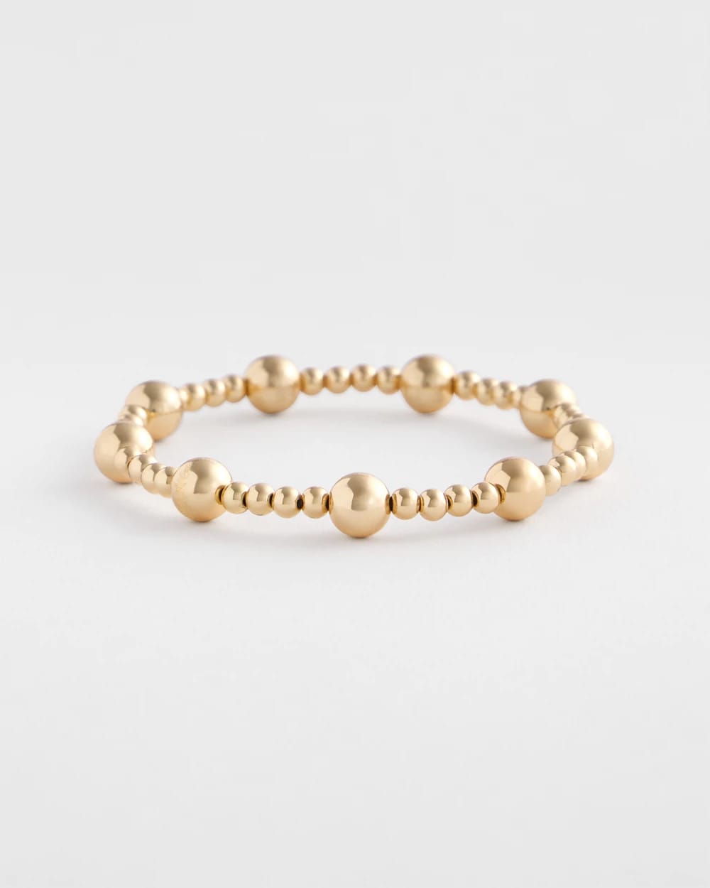 Chico's Gold-tone Medium Bead Stretch Bracelet