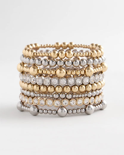 Chico's Gold-tone Medium Bead Stretch Bracelet