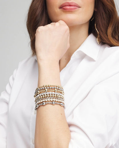 Chico's Gold-tone Medium Bead Stretch Bracelet