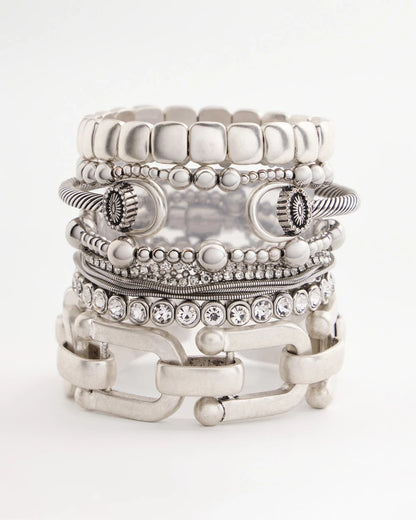 Chico's Silvertone Stretch Bracelet