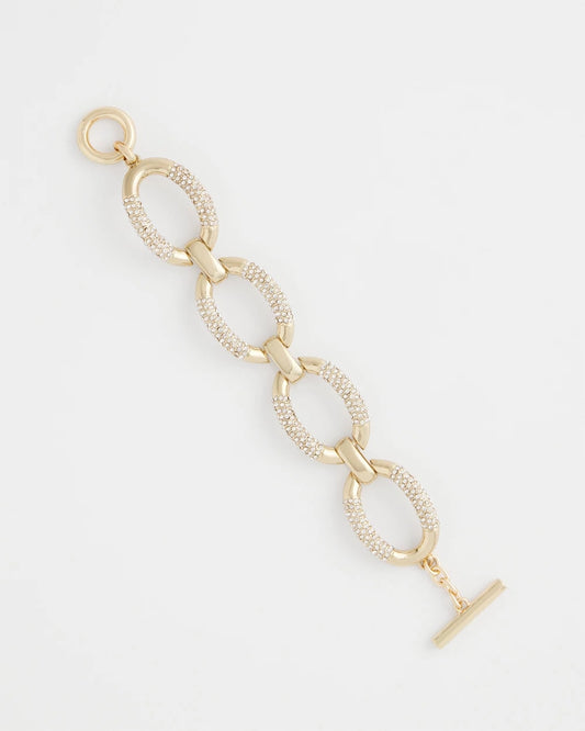 Chico's Large Pave Link Toggle Bracelet