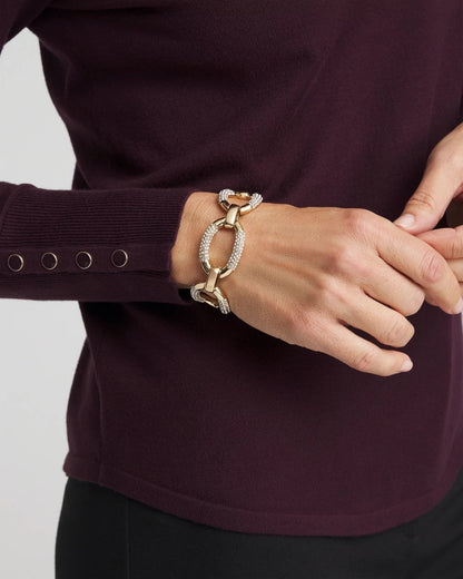 Chico's Large Pave Link Toggle Bracelet