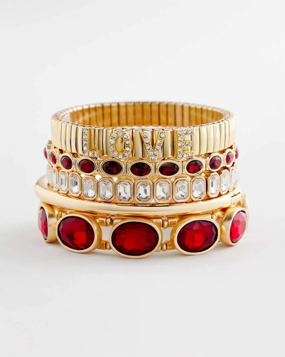Chico's Gold Bezel Set Stretch Tennis Bracelet