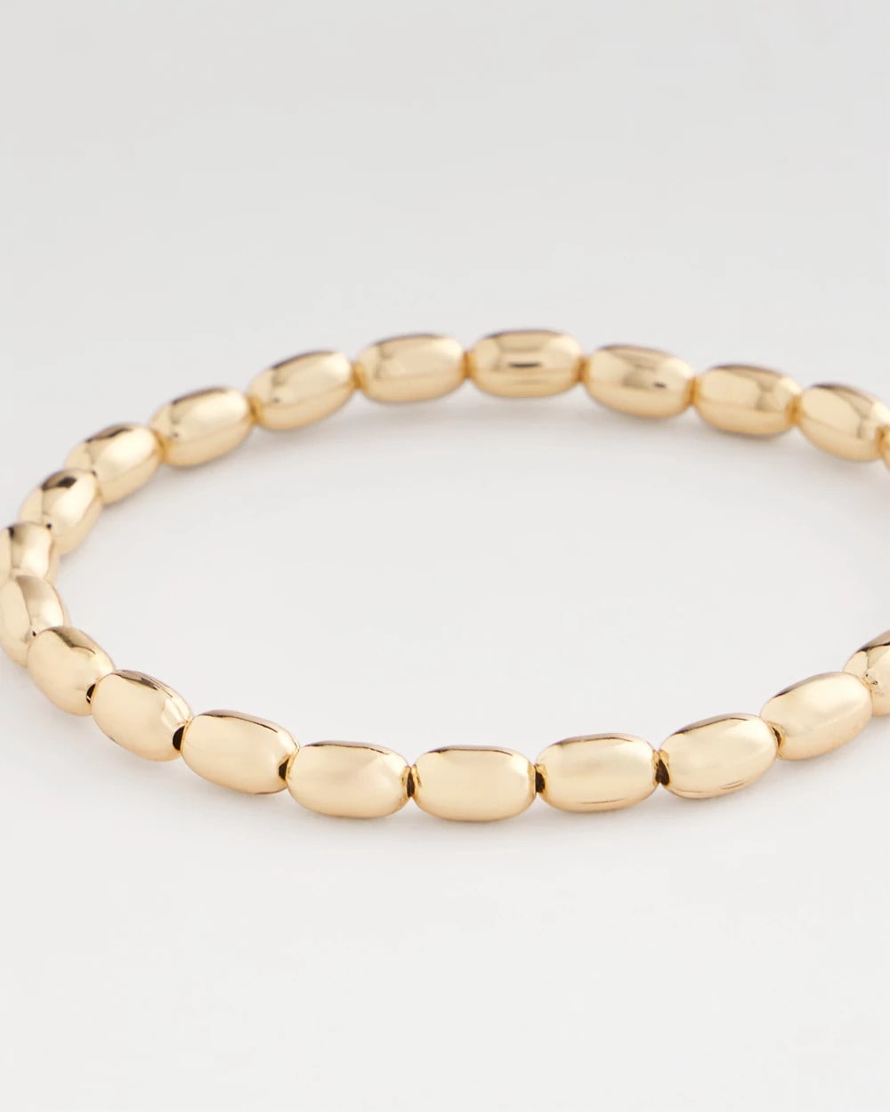Chico's Goldtone Oval Beaded Stretch Bracelet
