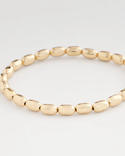 Chico's Goldtone Oval Beaded Stretch Bracelet