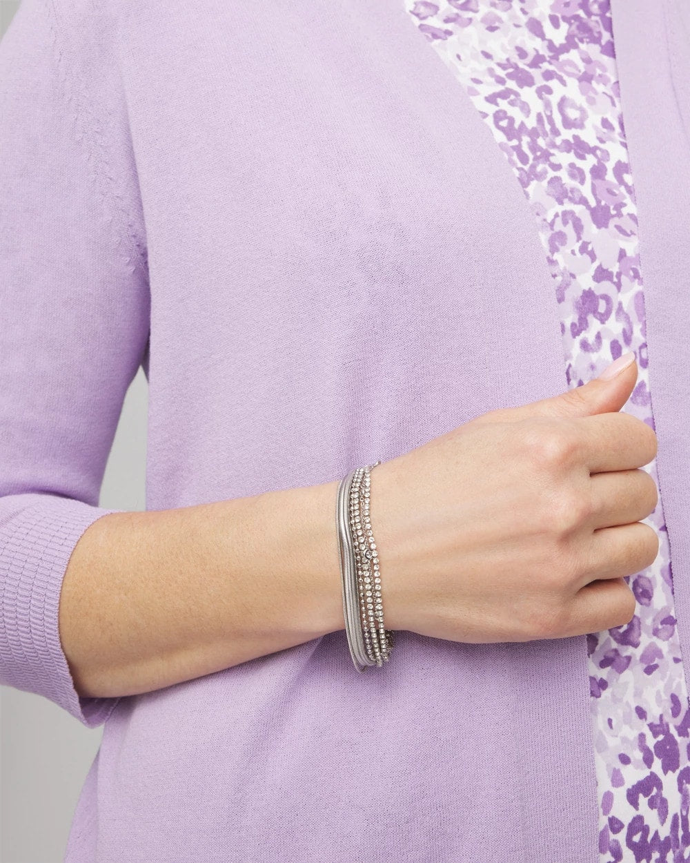 Chico's Silvertone Multistrand Bracelet