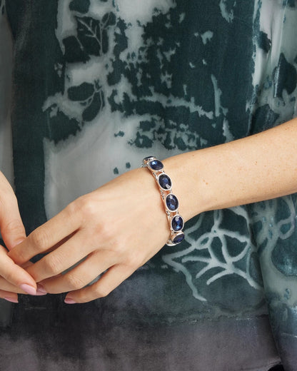 Chico's Large Faceted Gem Stretch Bracelet