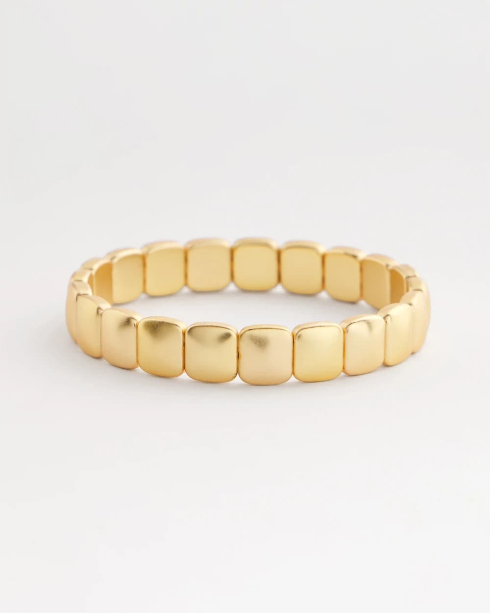 Chico's Golden Matte Square Stretch Bracelet