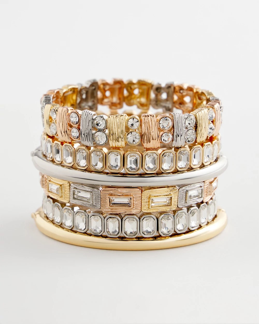 Chico's Silver Bezel Set Stretch Tennis Bracelet