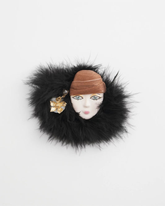 Chico's Feathered Lady Brooch