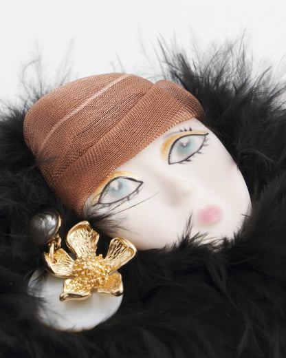 Chico's Feathered Lady Brooch