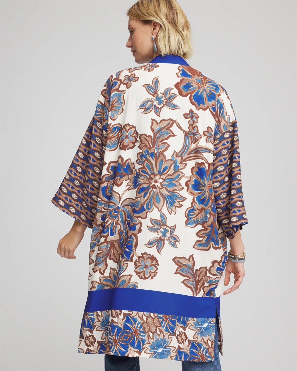 Chico's Crepe Long Printed Kimono