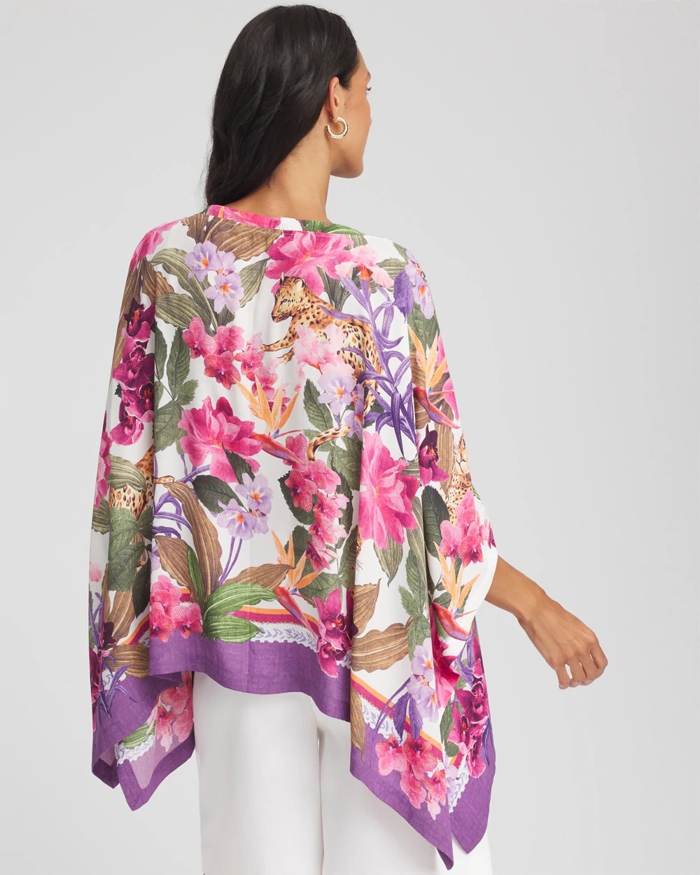 Chico's Floral-Print Poncho