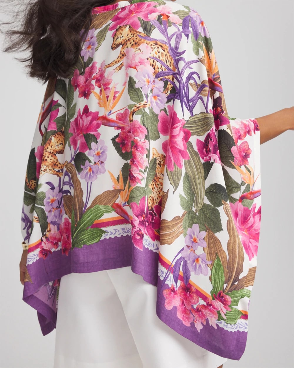 Chico's Floral-Print Poncho