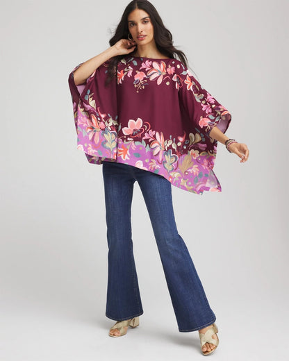 Chico's Printed Boatneck Pullover Poncho