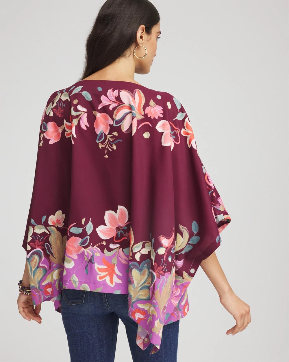Chico's Printed Boatneck Pullover Poncho