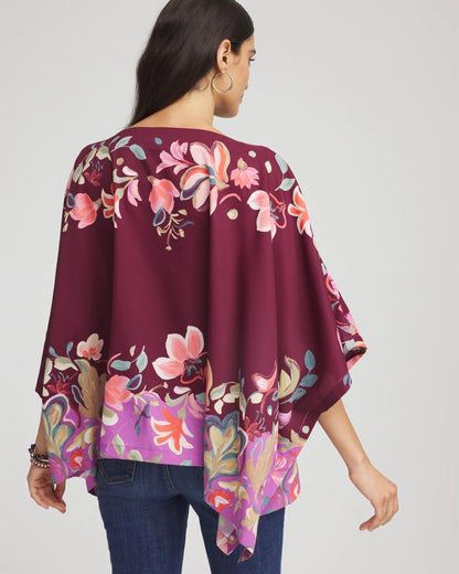 Chico's Printed Boatneck Pullover Poncho