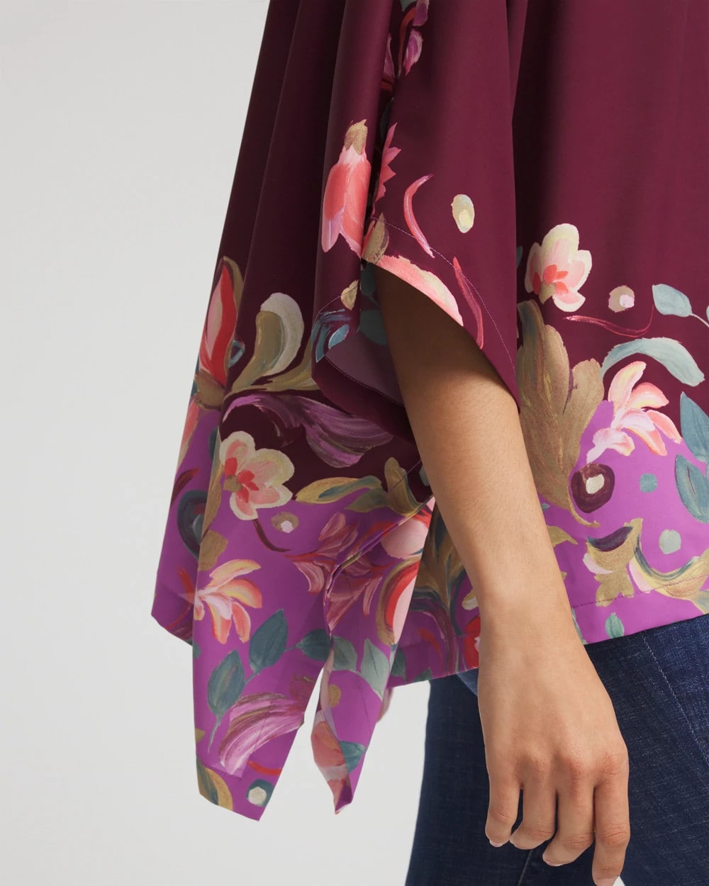 Chico's Printed Boatneck Pullover Poncho
