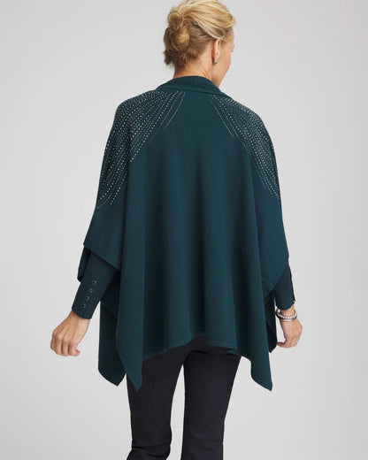 Chico's Embellished Shawl Collar Ruana