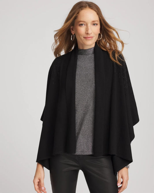 Chico's Embellished Shawl Collar Ruana
