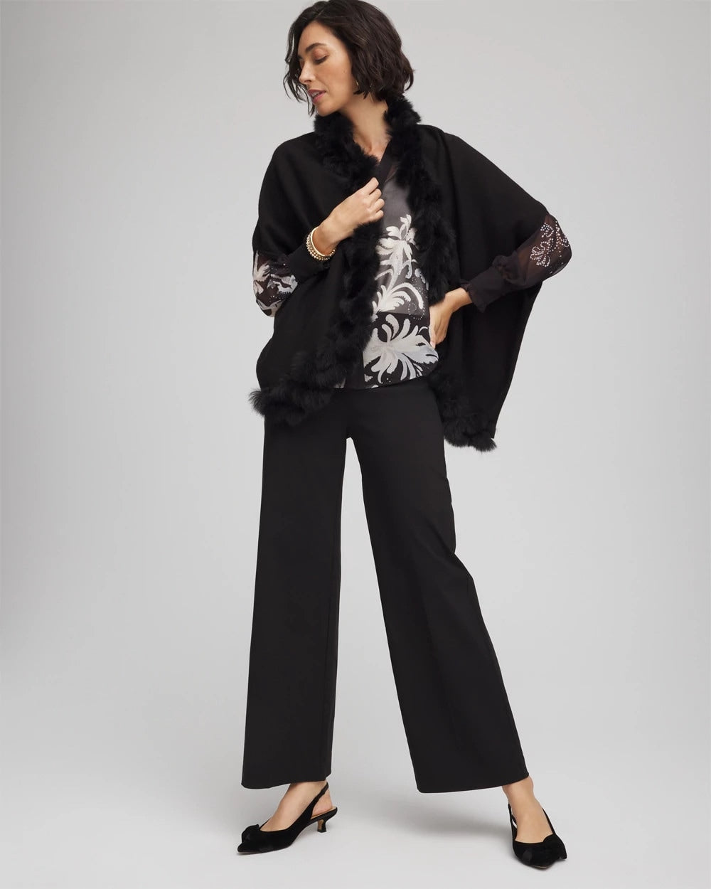 Chico's Faux Fur Cocoon