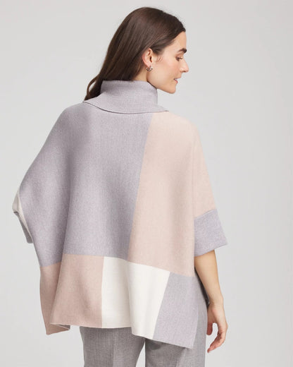 Chico's Quilted Chic Cowlneck Poncho