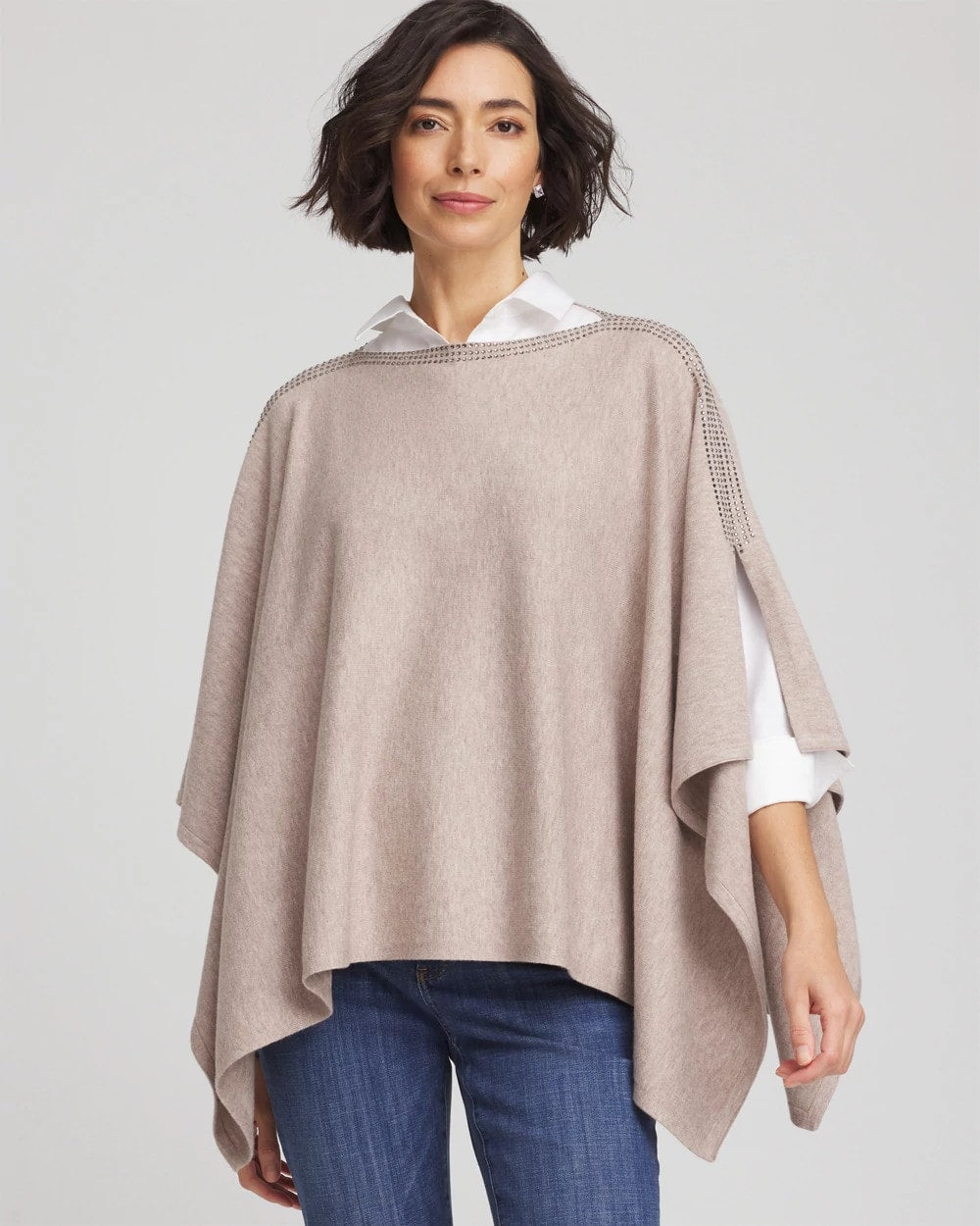 Chico's Rhinestone Embellished Poncho