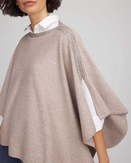 Chico's Rhinestone Embellished Poncho