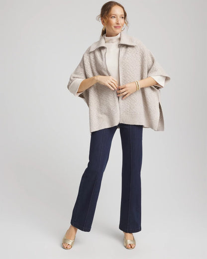 Chico's Zip-Front Collared Ruana