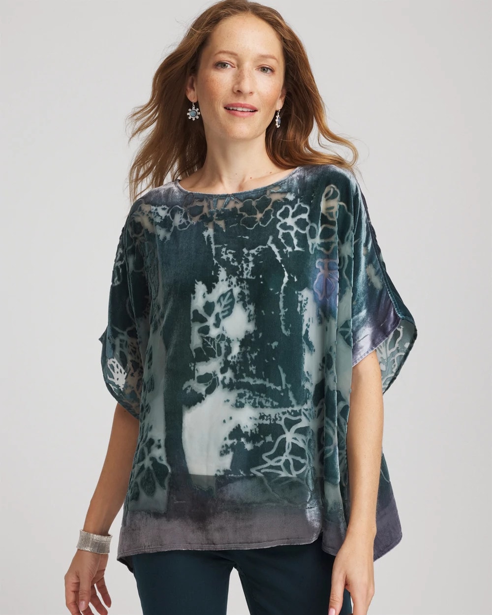 Chico's Velvet Burnout Passion Poncho