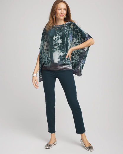 Chico's Velvet Burnout Passion Poncho