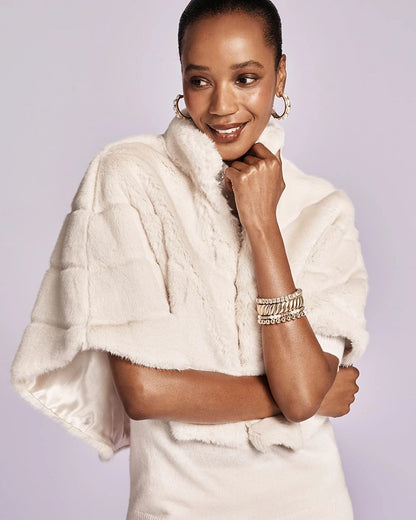 Chico's Faux Fur Funnelneck Capelet