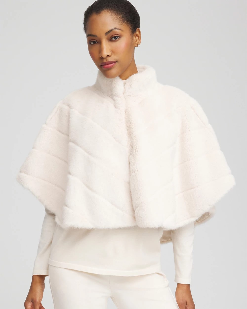 Chico's Faux Fur Funnelneck Capelet