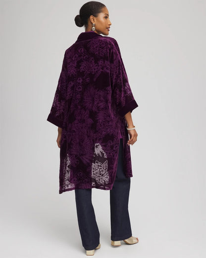 Chico's Floral Burnout Kimono