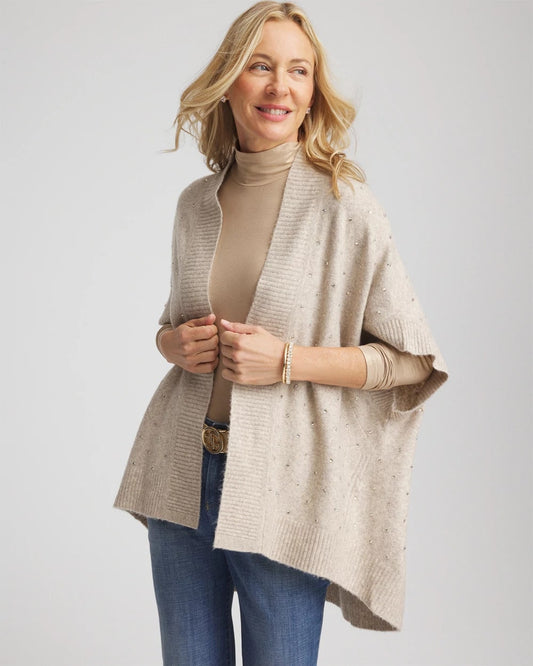 Chico's Embellished Cocoon Ruana