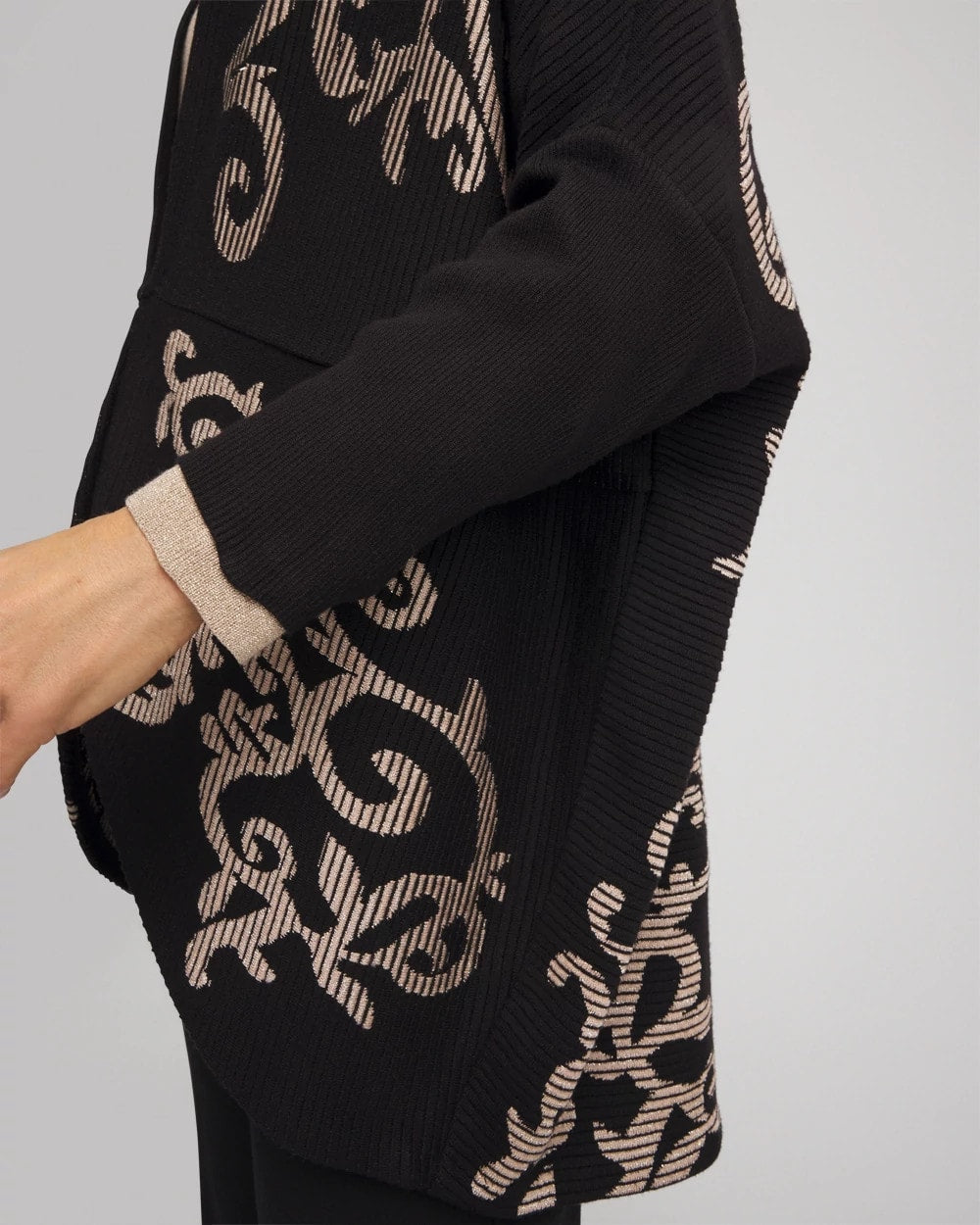 Chico's Ottoman Jacquard Cocoon Cardigan