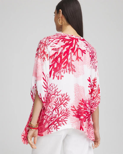 Chico's Coral Reef Motif Poncho