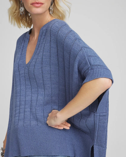 Chico's Open-Knit Splitneck Poncho