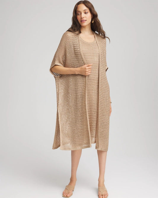 Chico's Crochet-Knit Sequins Ruana