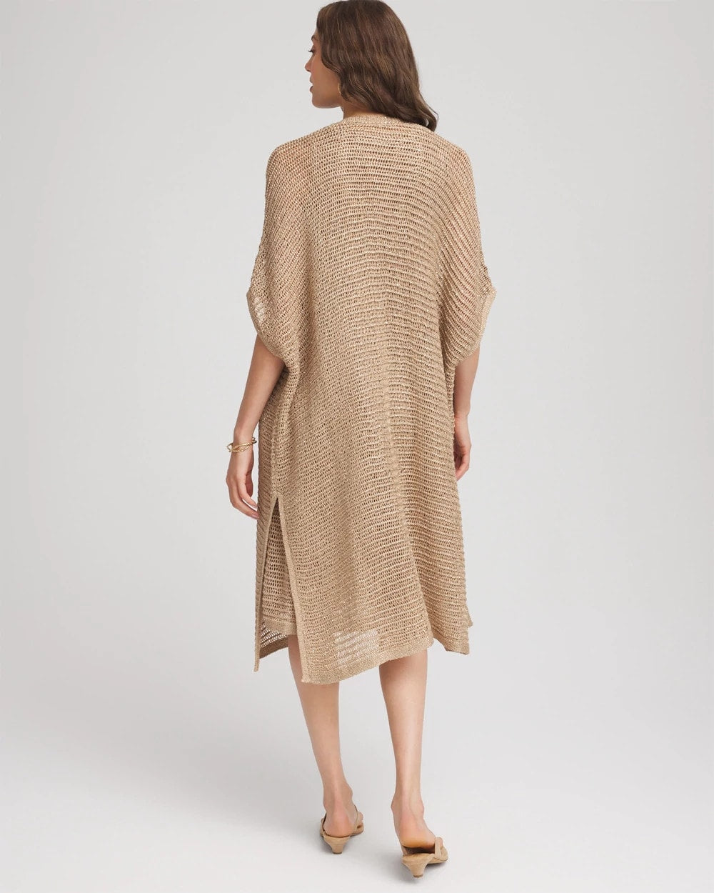Chico's Crochet-Knit Sequins Ruana