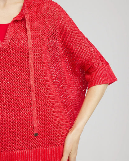 Chico's Sequin Open Knit Poncho