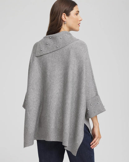 Chico's Embellished Sweater Poncho